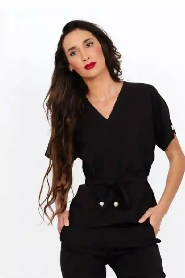 Bluza medicala dreapta neagra