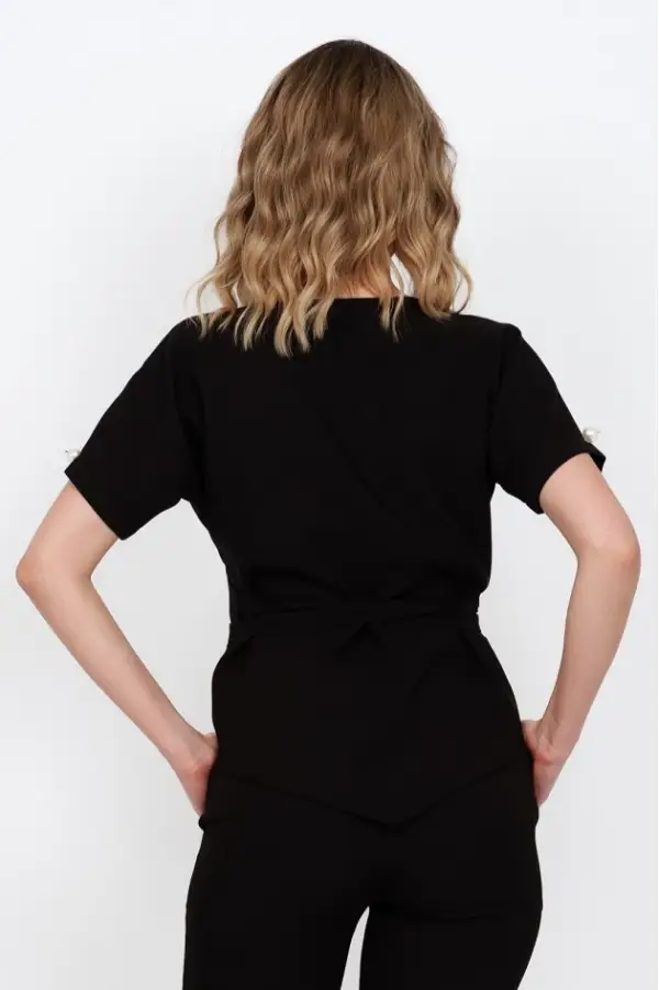 Bluza medicala petrecuta neagra
