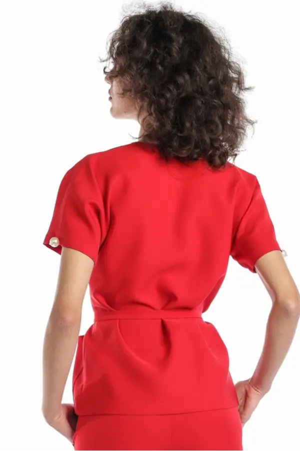 Bluza medicala dreapta rosu