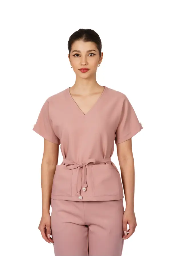 Bluza medicala dreapta roz