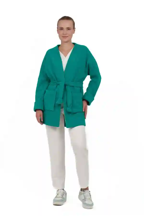 *NOU* Halat medical dama, Polar Fleece, verde smarald (turcoaz)