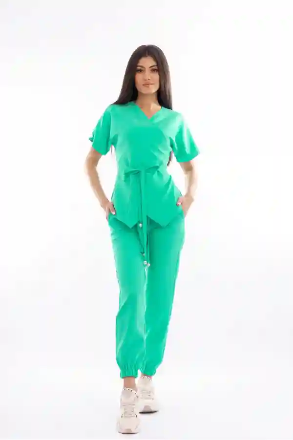 Costum medical dama, bluza-pantaloni, menta